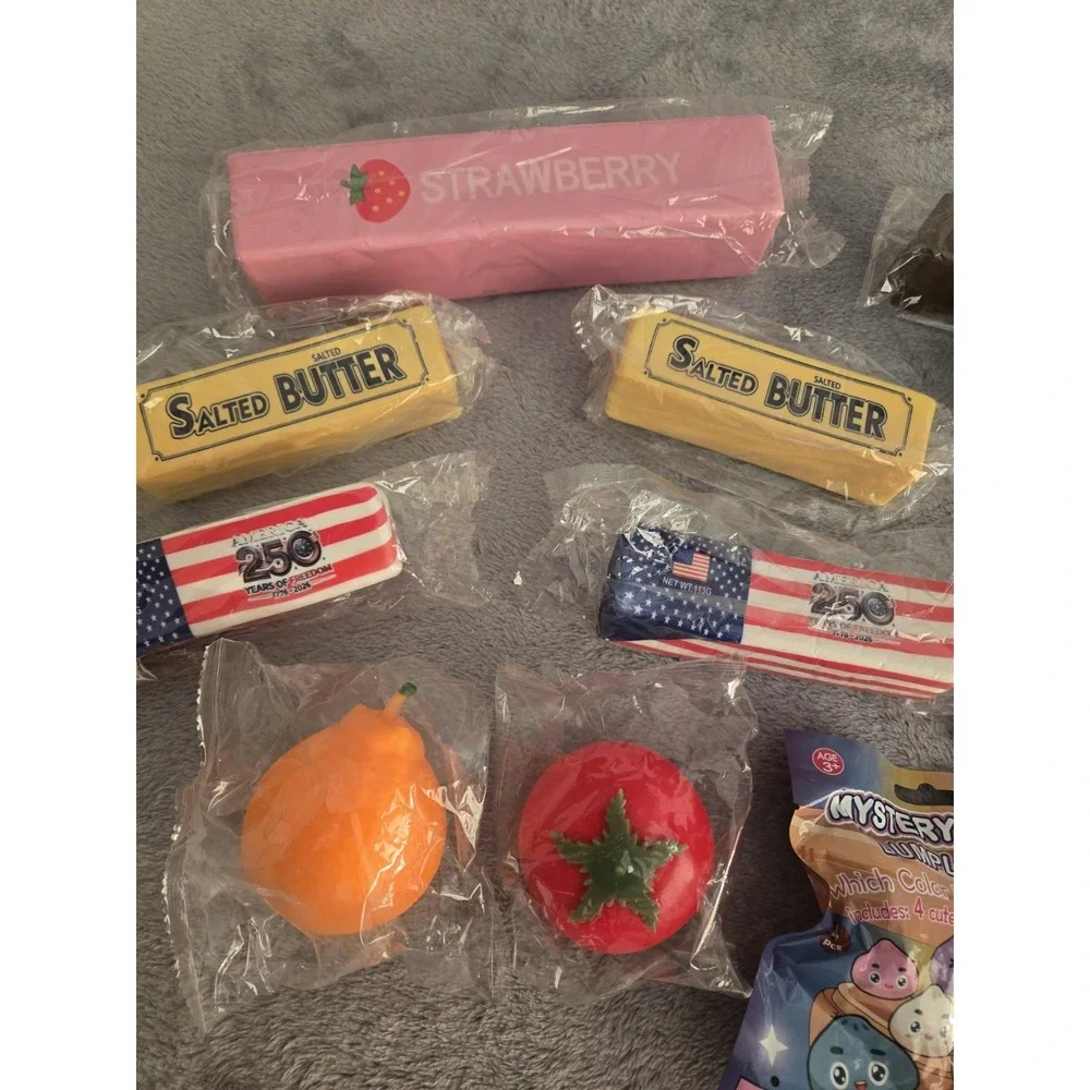 Lot of 20 NEW Squishy Fidget Toys Mochi Bundle Squish Glitter